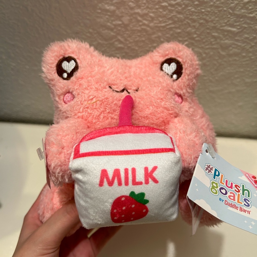 Cuddle Barn Pink Starberry scented frog plush